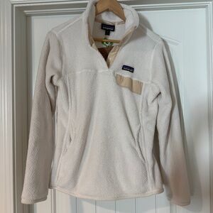 Patagonia Women’s Re-Tool Snap-T Pullover – Size M Raw Linen / White